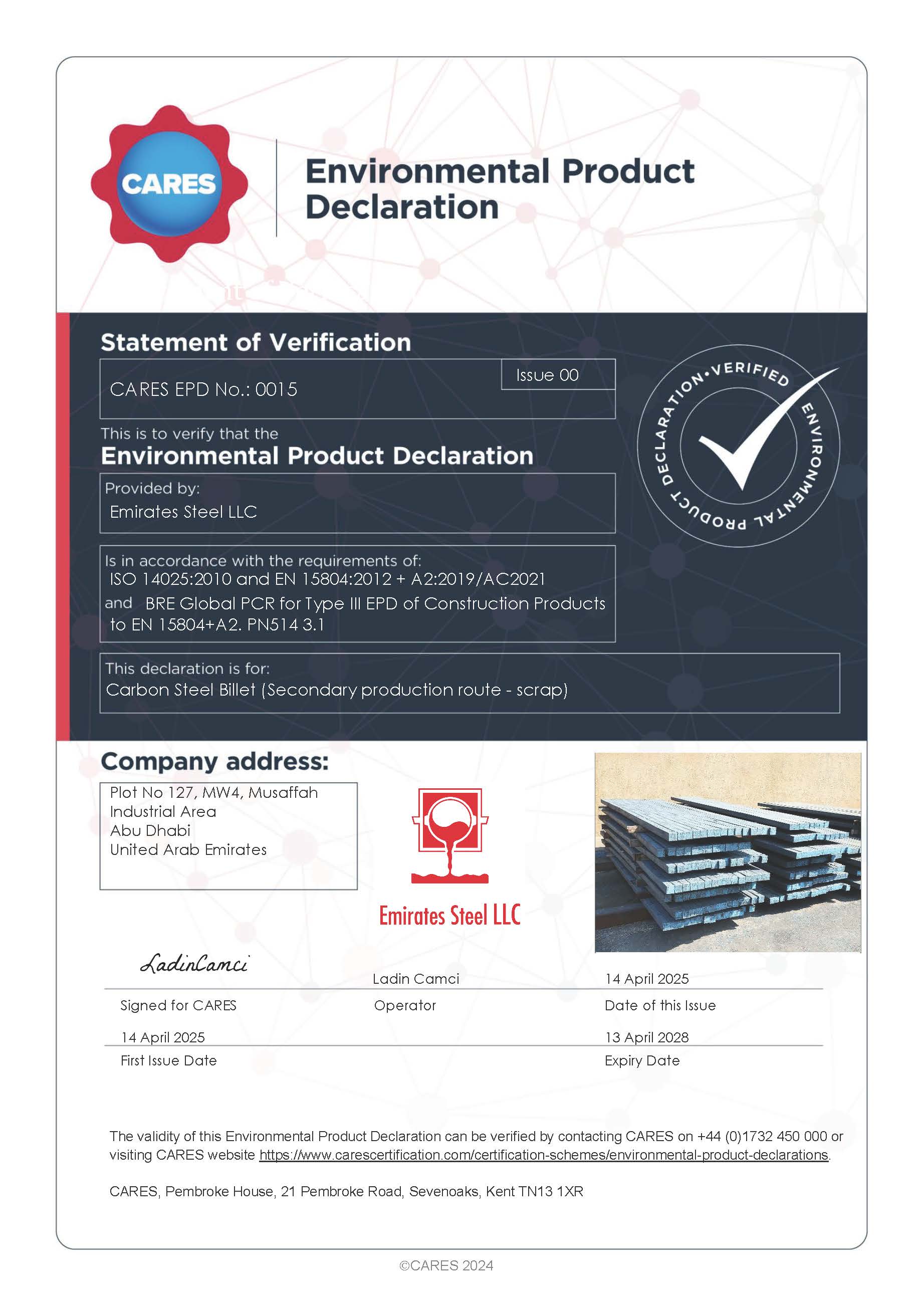 Emirates Steel LLC EPD